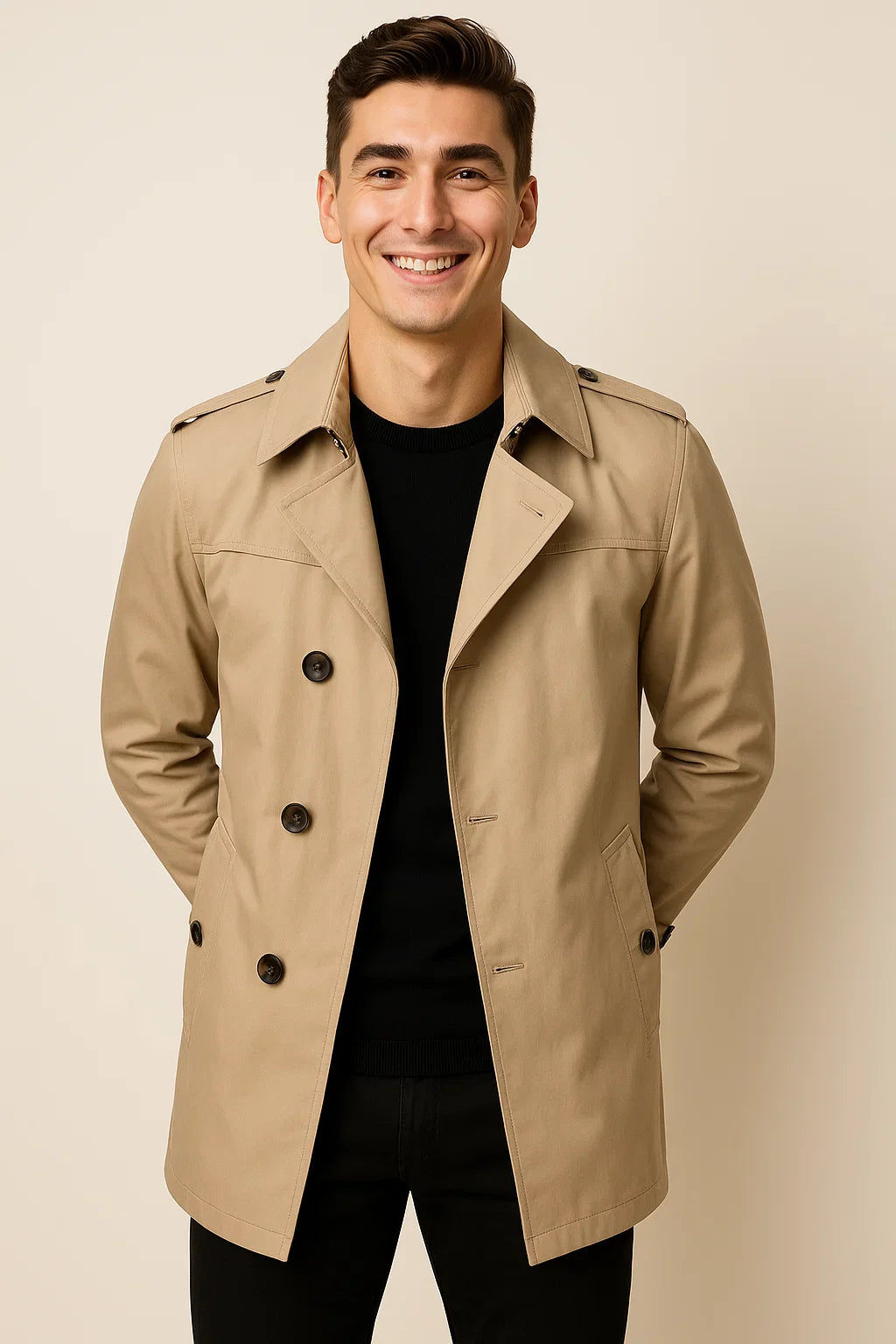 Men's Business Smart-Casual Winter Coat - Beige