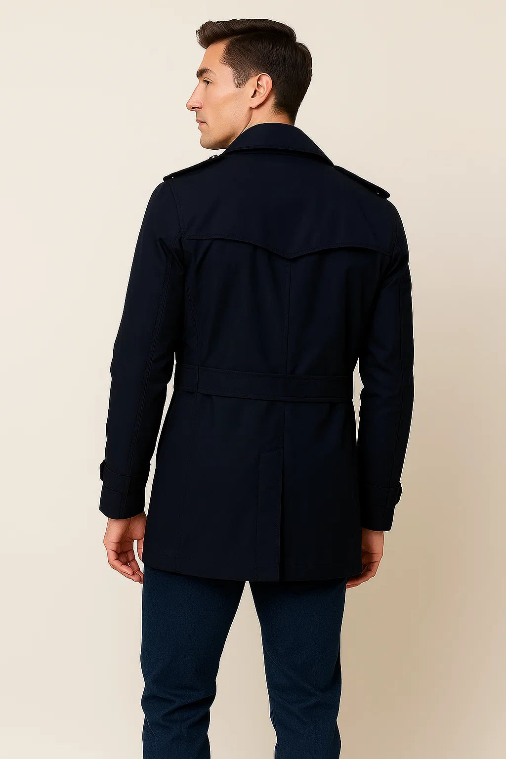 Men's Business Smart-Casual Winter Coat - Navy Blue