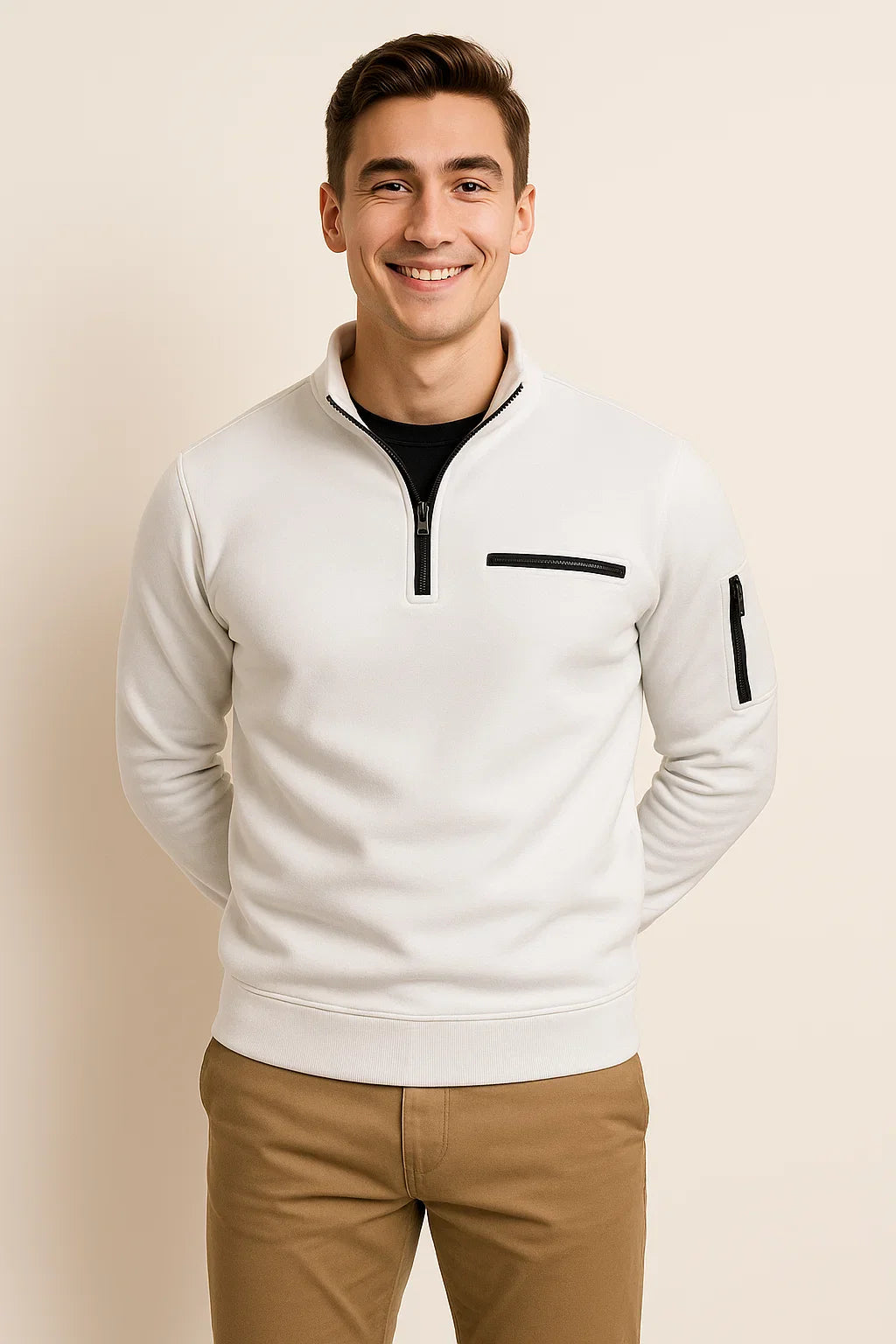 Men's Modern Style Trendy Sweater - White