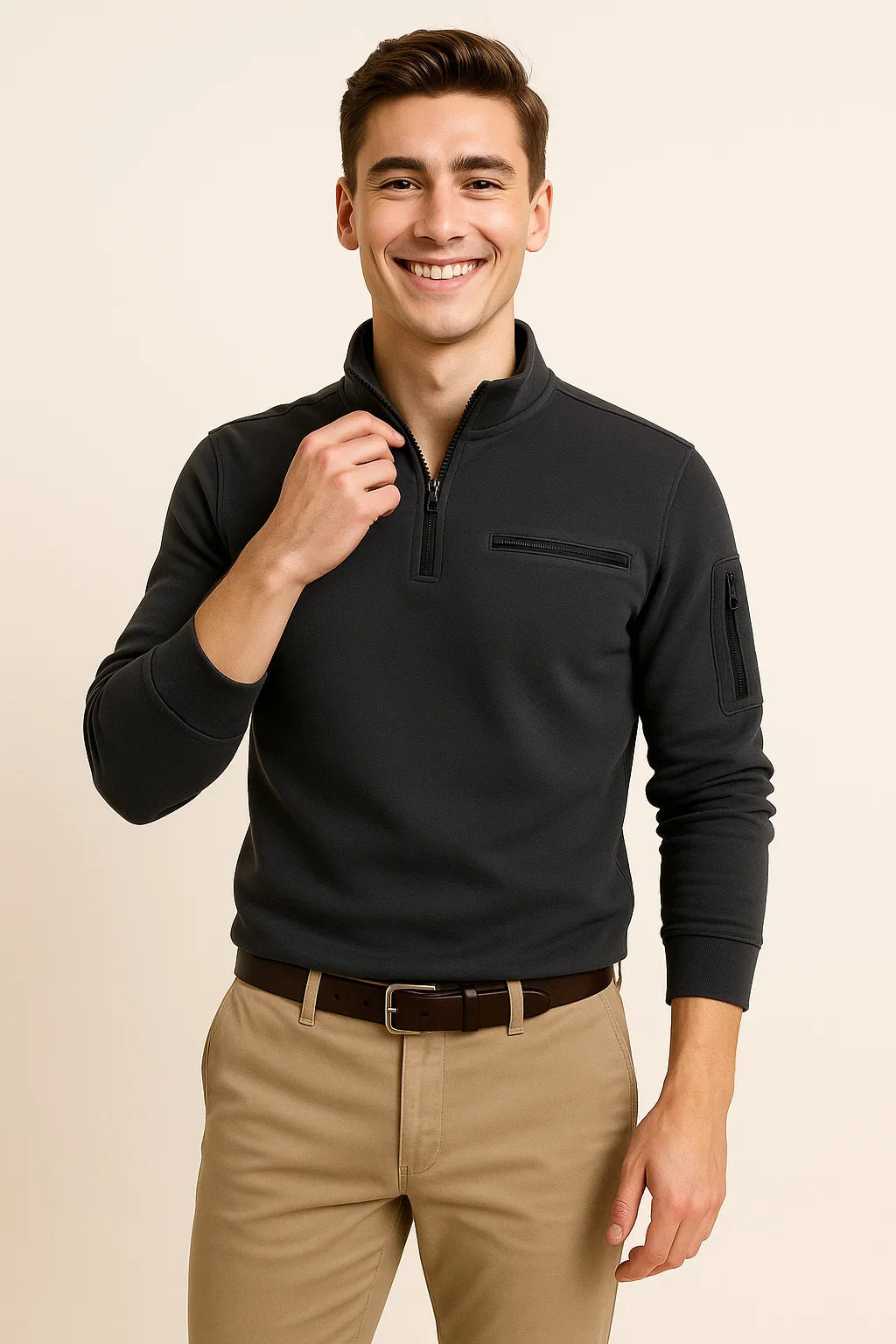 Men's Modern Style Trendy Sweater - Black