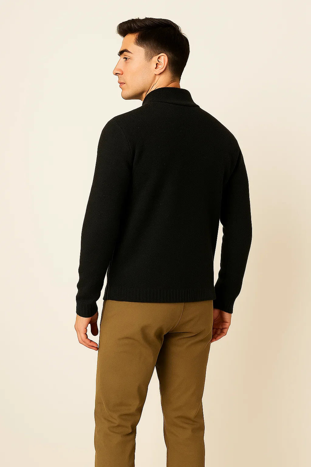 Men's Retro Button-down Cardigan - Black