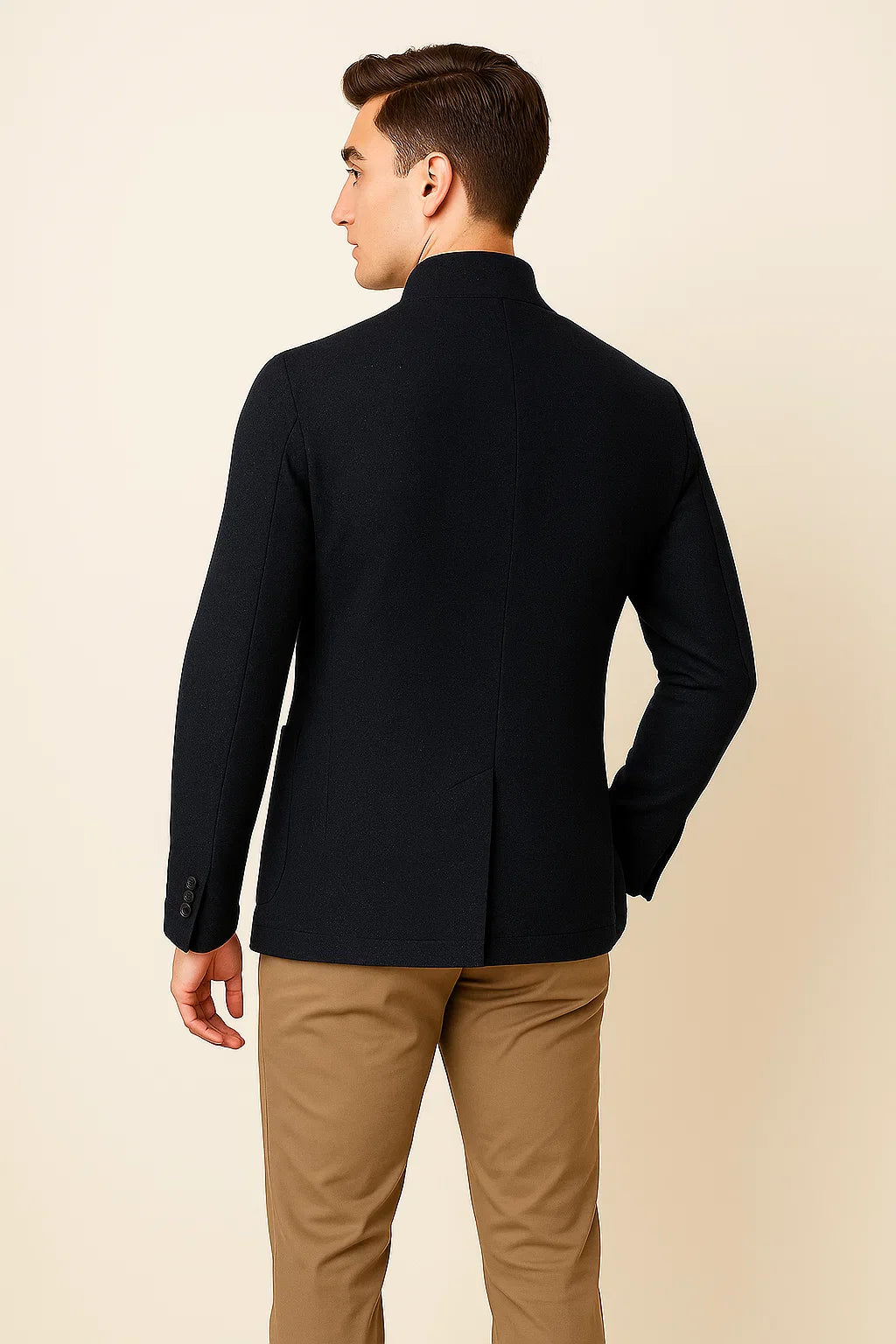 Men's Retro Button-down Cardigan - Marine blue