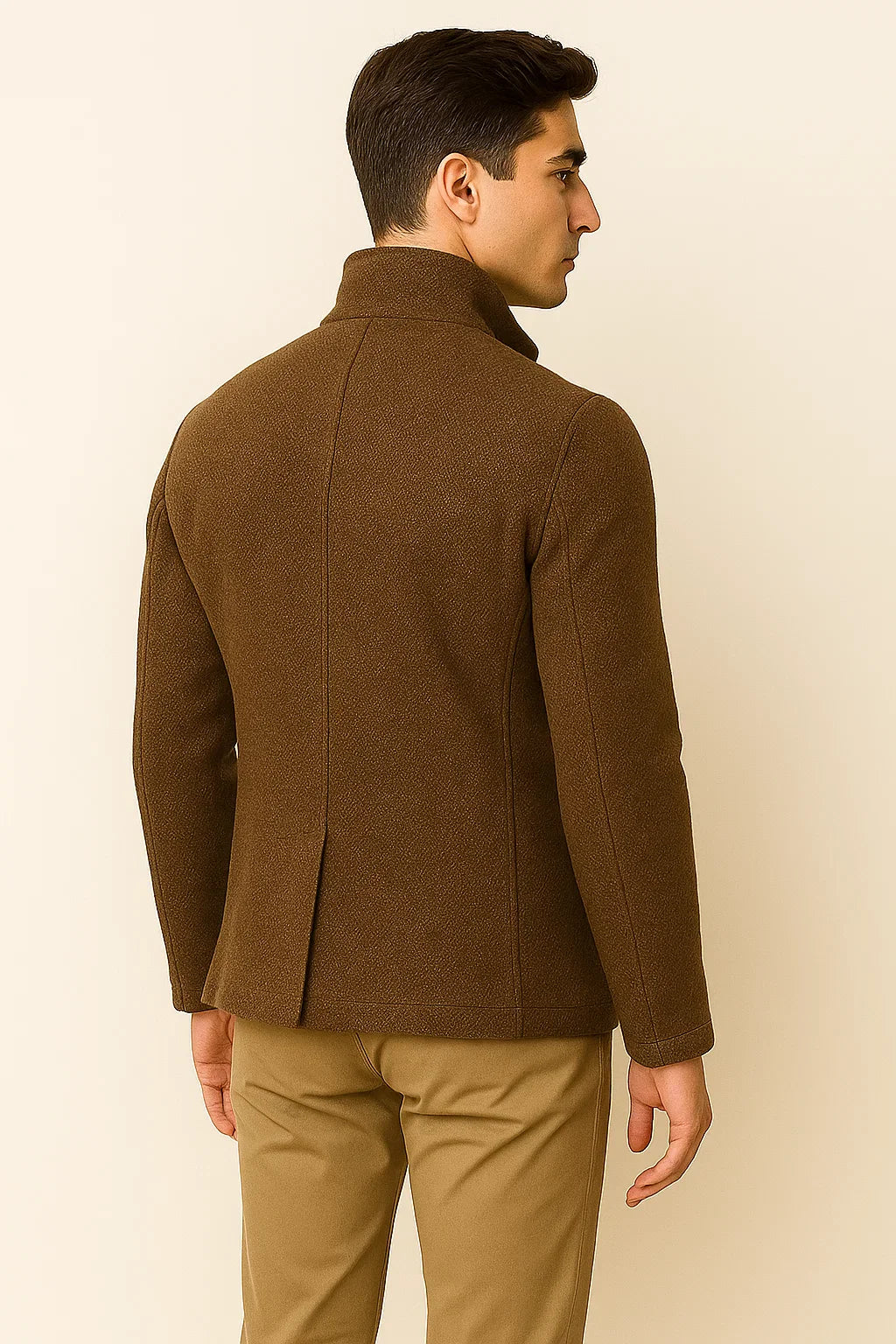 Men's Retro Button-down Cardigan - Khaki