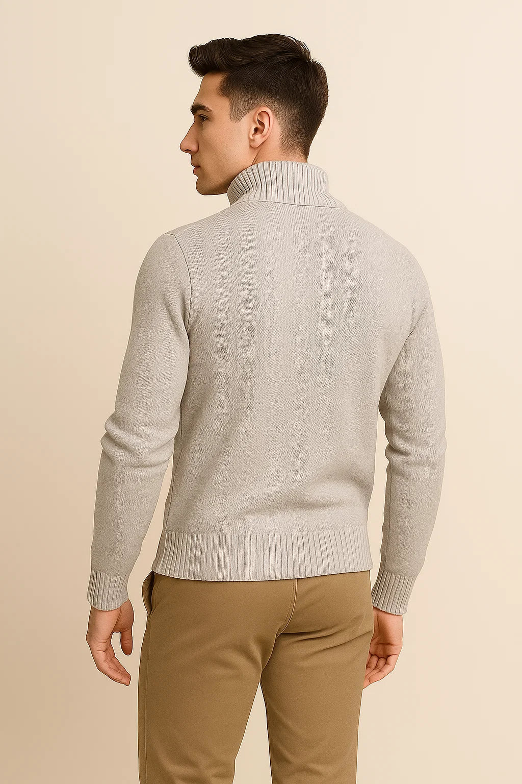 Men's Modern Style Body Fit Sweater - White