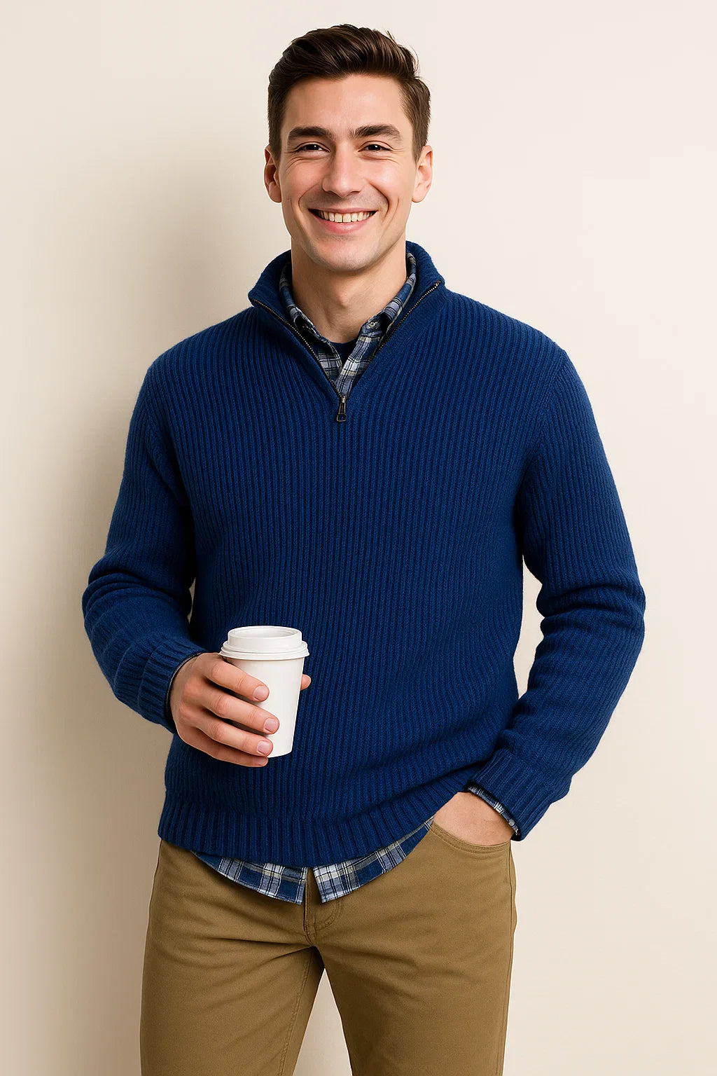 Men's Smart-Casual Business Sweater - Blue