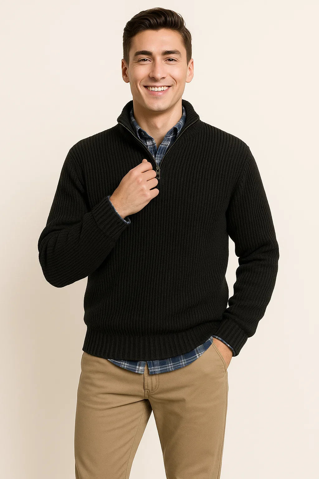 Men's Smart-Casual Business Sweater - Black