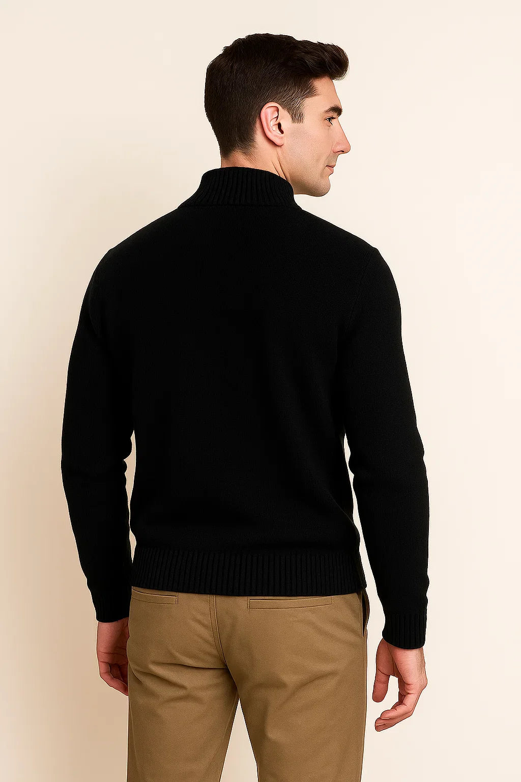 Men's Trendy Smart-Casual Zip-up Sweater - Black