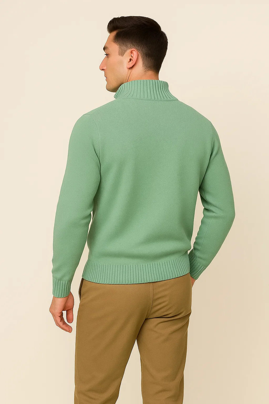 Men's Trendy Smart-Casual Zip-up Sweater - Green