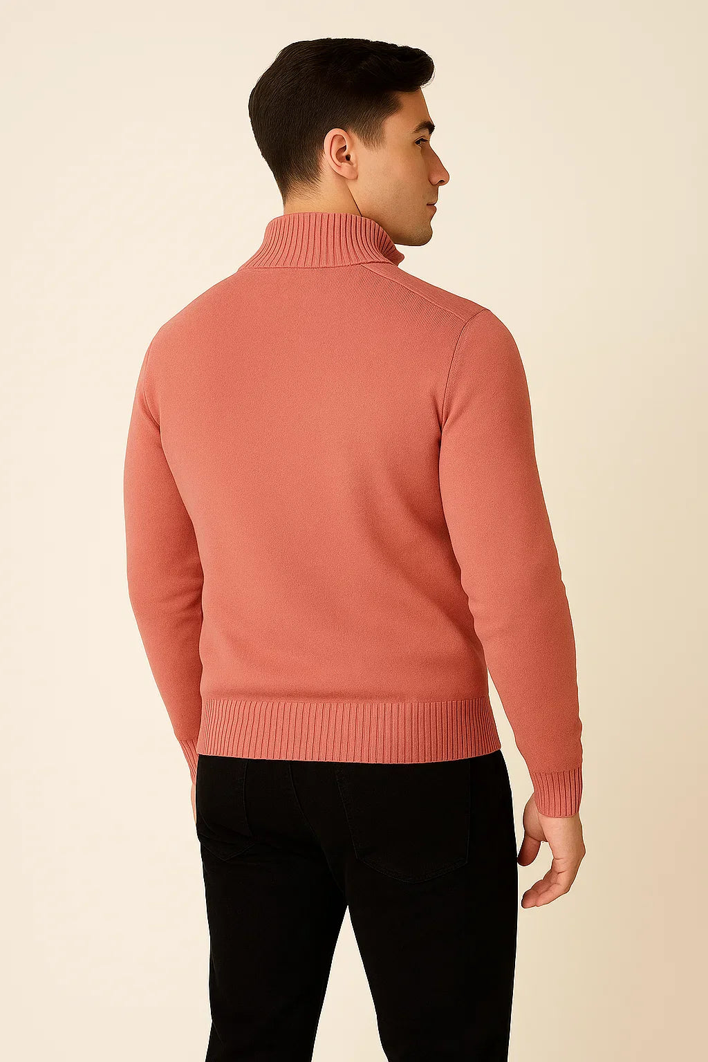 Men's Trendy Smart-Casual Zip-up Sweater - Pink