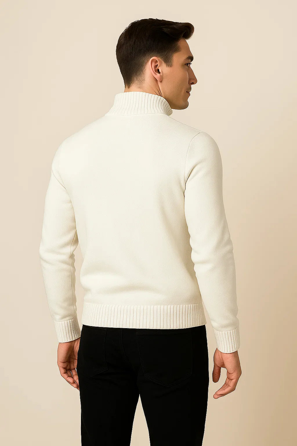 Men's Trendy Smart-Casual Zip-up Sweater - White