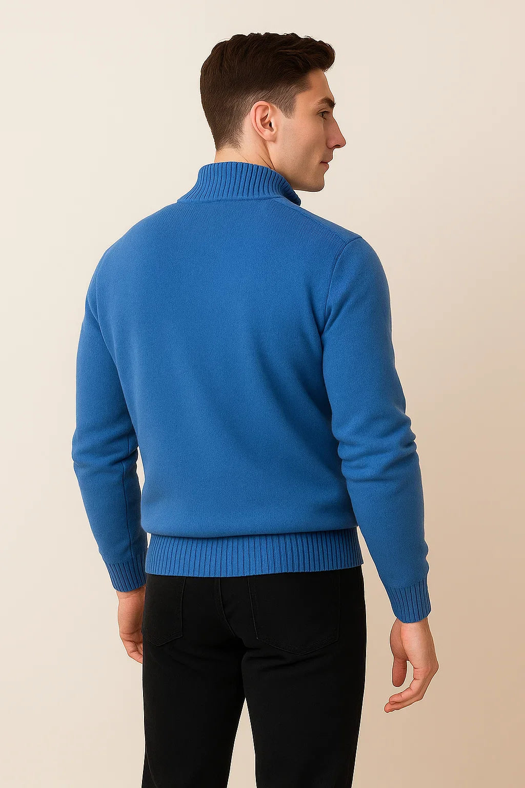 Men's Trendy Smart-Casual Zip-up Sweater - Blue