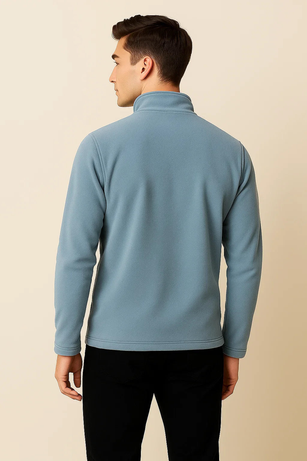 Men's Modern Style Fleece Sweater - Light Blue