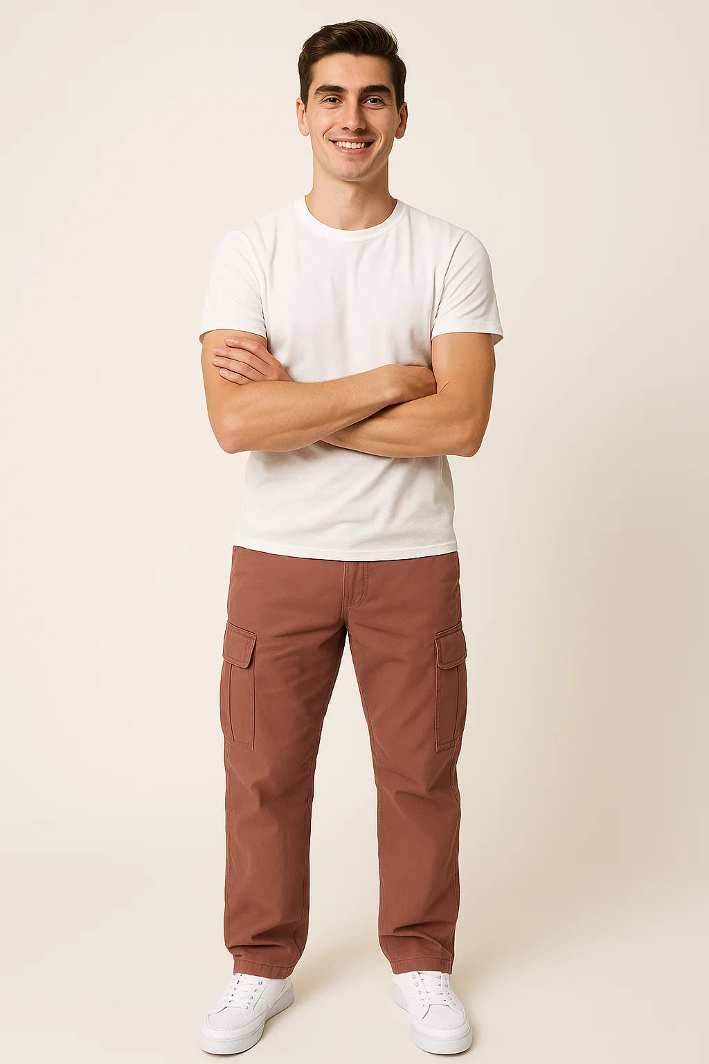 Men's Multifunctional Cargo Pants - Pink