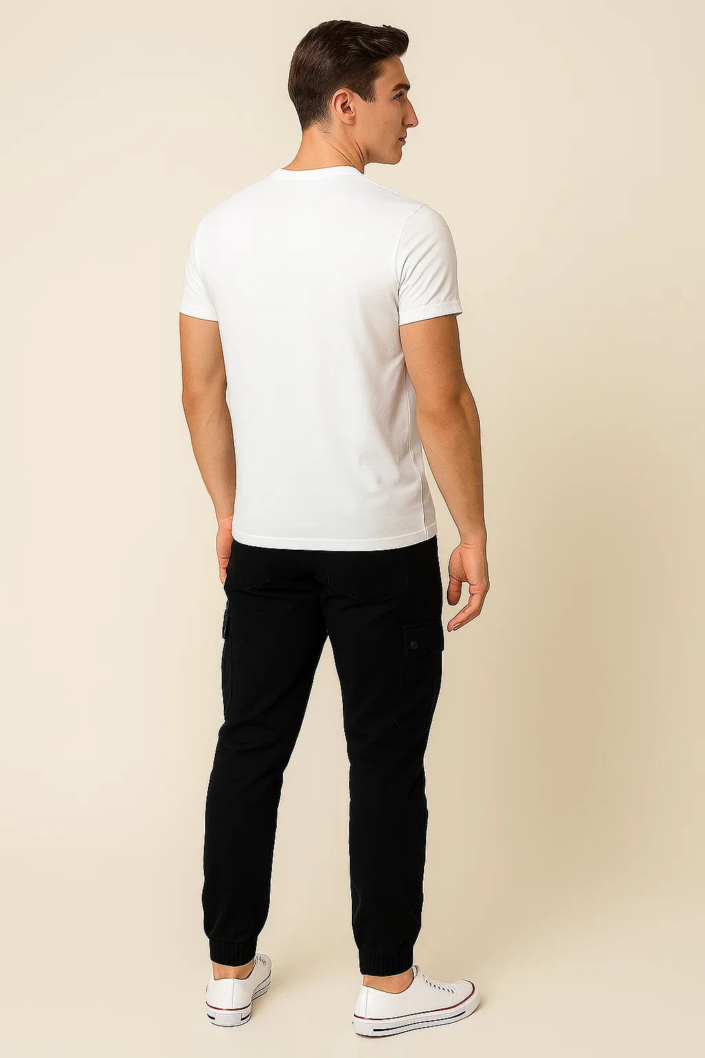 Men's Classic Slim-fit Rugged Cargo Pants - Black