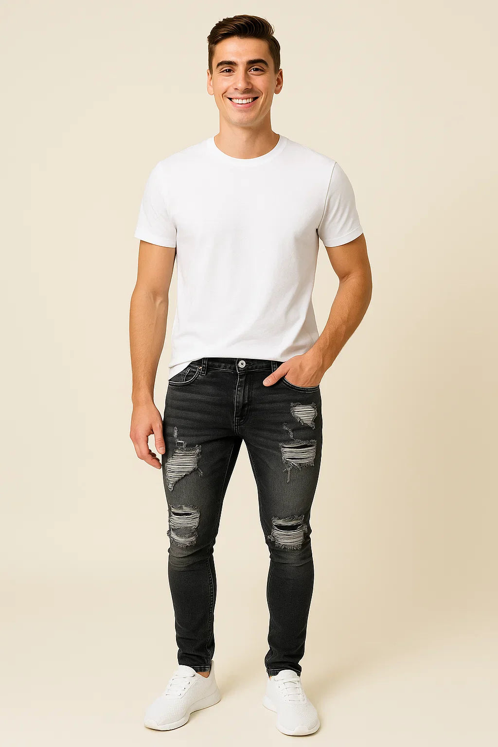 Men's Trendy Denim Ripped Jeans