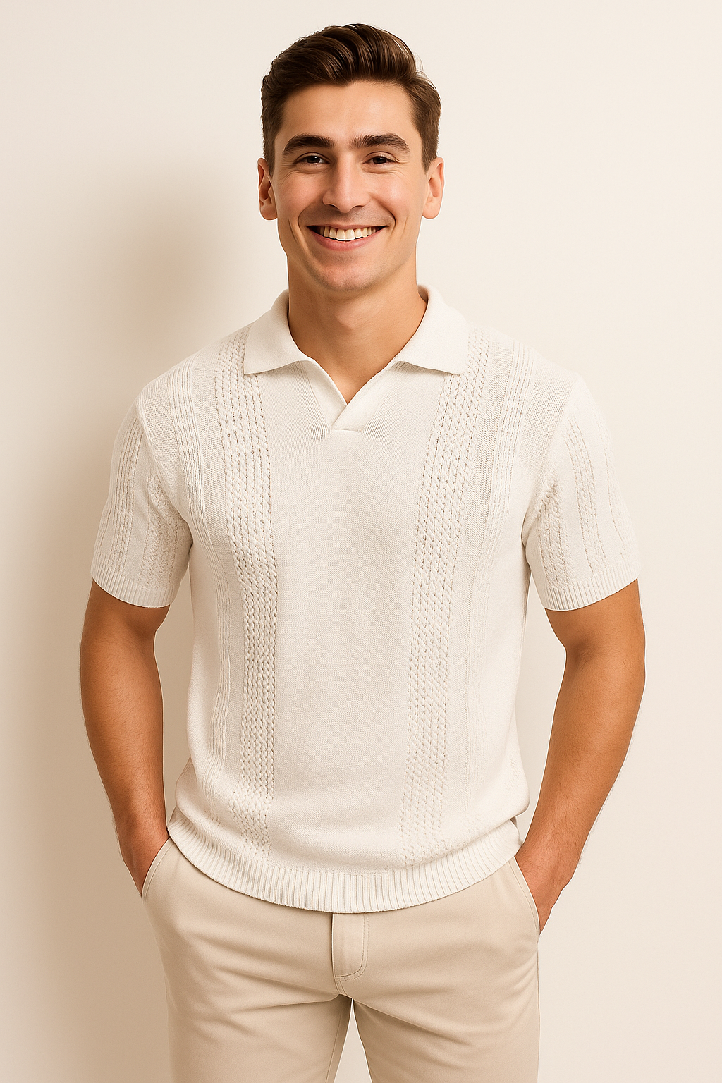 Elegant Men's Polo – White