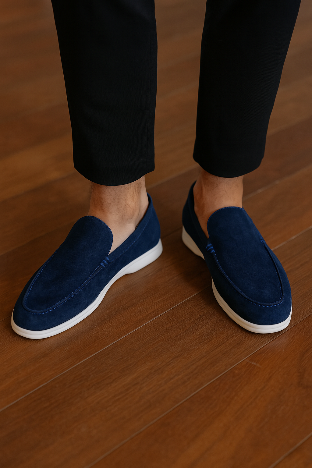 Casual Men’s Slip-on Loafers –  Navy Blue