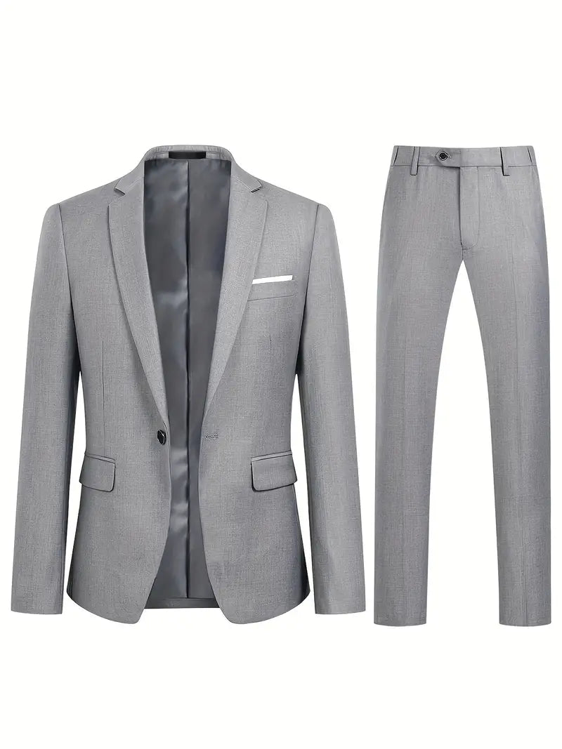 Classic Men’s Business Suit – Gray