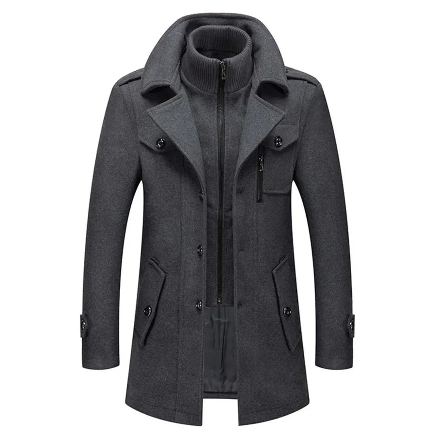 Men's Elegant Two-Pieces Jacket Set - Dark Gray