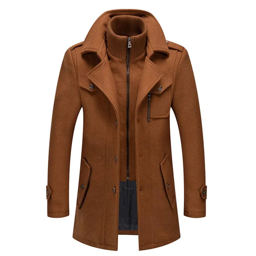 Men's Elegant Two-Pieces Jacket Set - Brown
