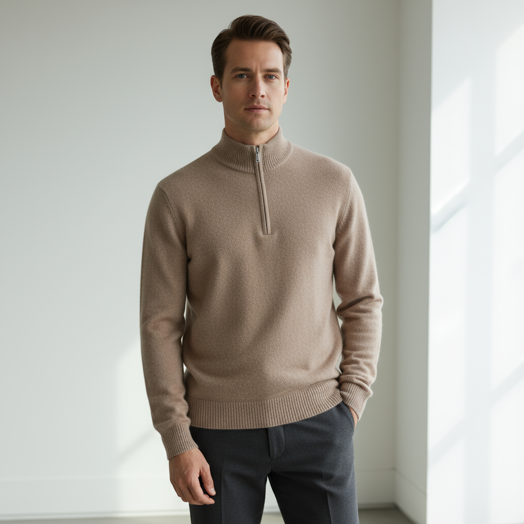 Men’s Smart Casual Sweater – Half-Zip Design & Refined Everyday Layer