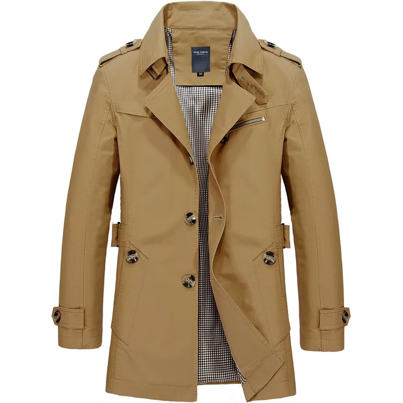 Men's Business Smart-Casual Winter Coat - Khaki